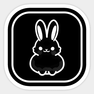 White Bunny Cute Minimalist Aesthetic Design Sticker